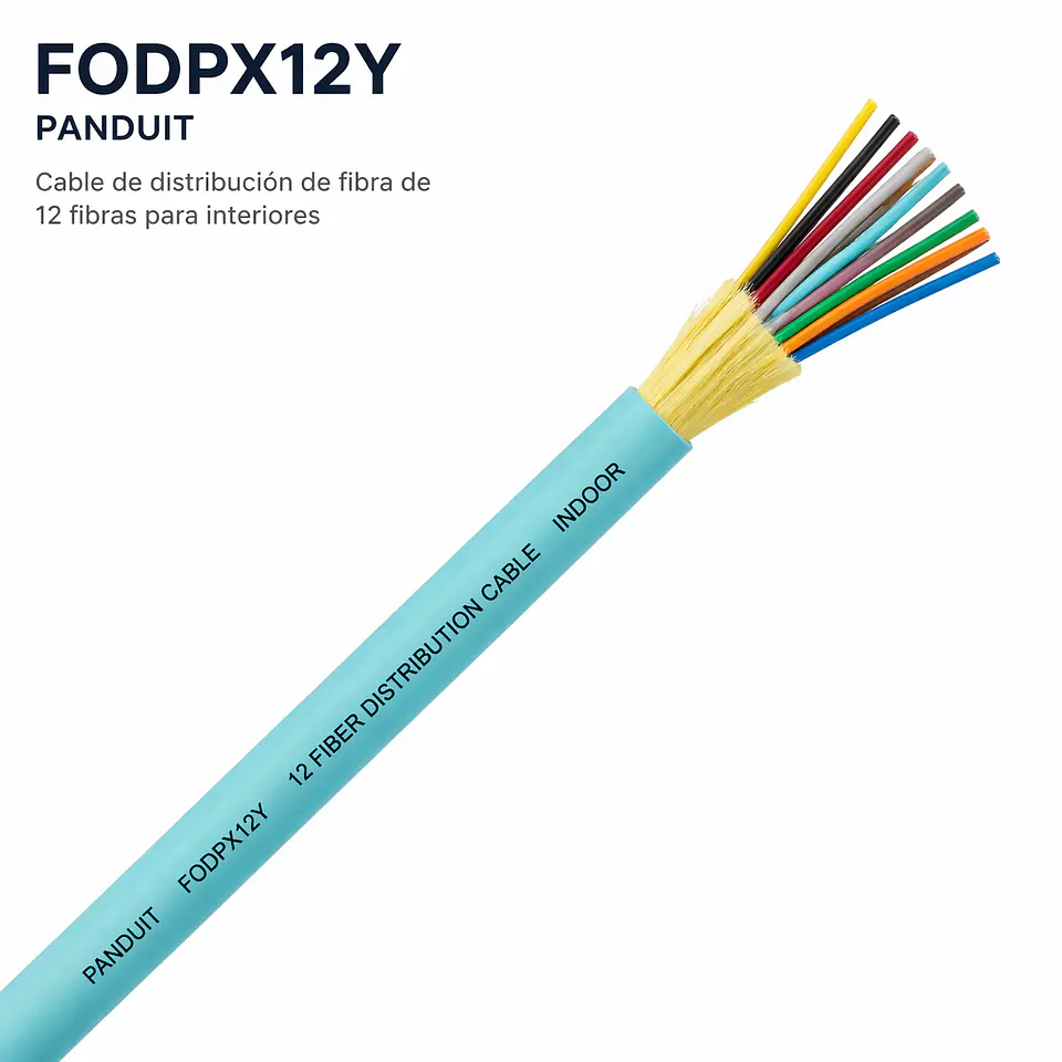 FODPX12Y PANDUIT Cable de distribución de fibra de 12 fibras para interiores 1