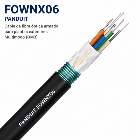 FOWNX06 PANDUIT Cable de fibra óptica armado para plantas exteriores Multimodo (OM3)