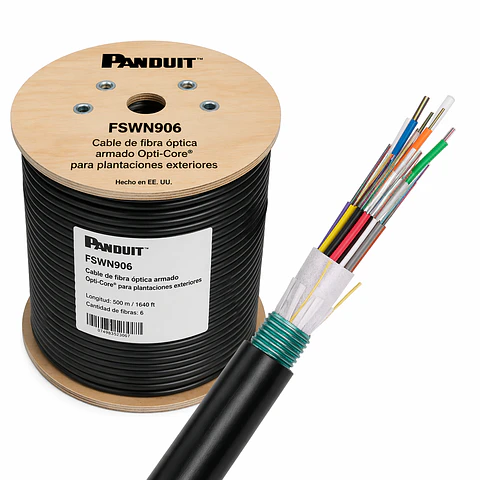 FSWN906 PANDUIT Cable de fibra óptica armado Opti-Core para plantaciones exteriores