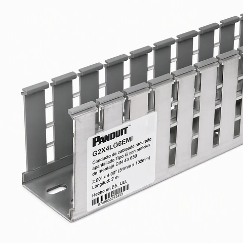 G2X4LG6EMI PANDUIT Conducto de cableado ranurado apantallado Tipo G con orificios de montaje DIN 43 659