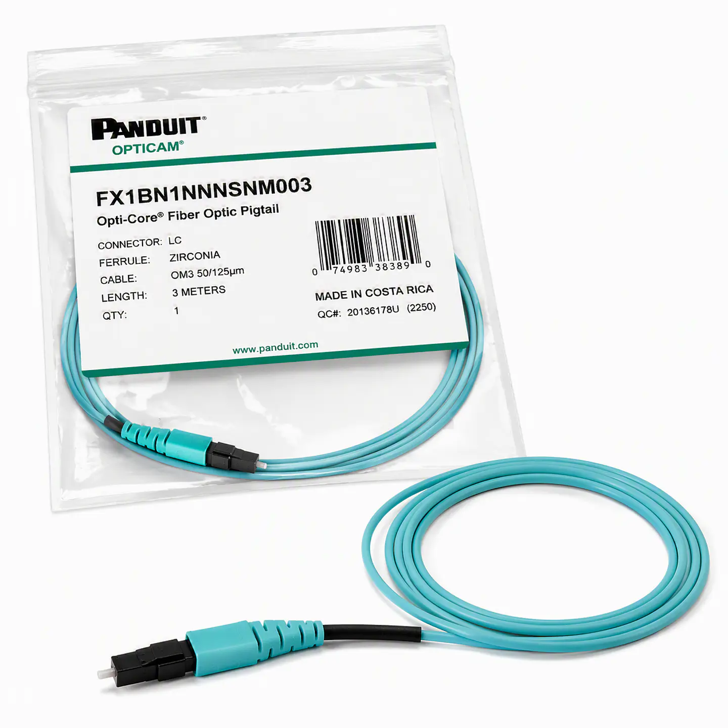 FX1BN1NNNSNM003 PANDUIT Pigtail de fibra óptica Opti-Core 1