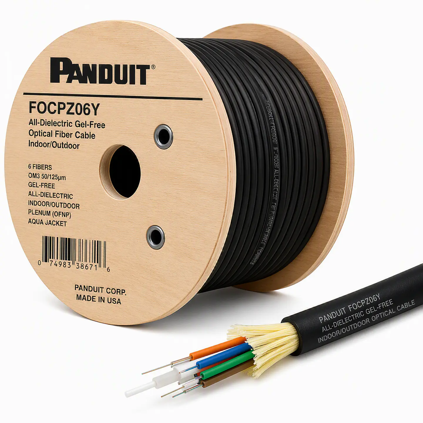 FOCPZ06Y PANDUIT Cable de fibra óptica Gel-Free para interiores/exteriores All-Dielectric 1