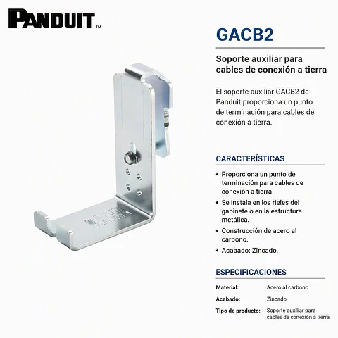 GACB2 PANDUIT Soporte auxiliar para cables de conexión a tierra