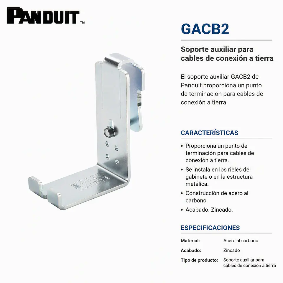 GACB2 PANDUIT Soporte auxiliar para cables de conexión a tierra 1