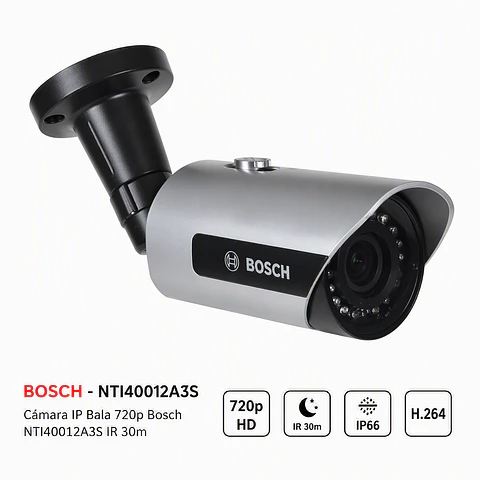 BOSCH - NTI40012A3S Cámara IP Bala 720p Bosch NTI40012A3S IR 30m