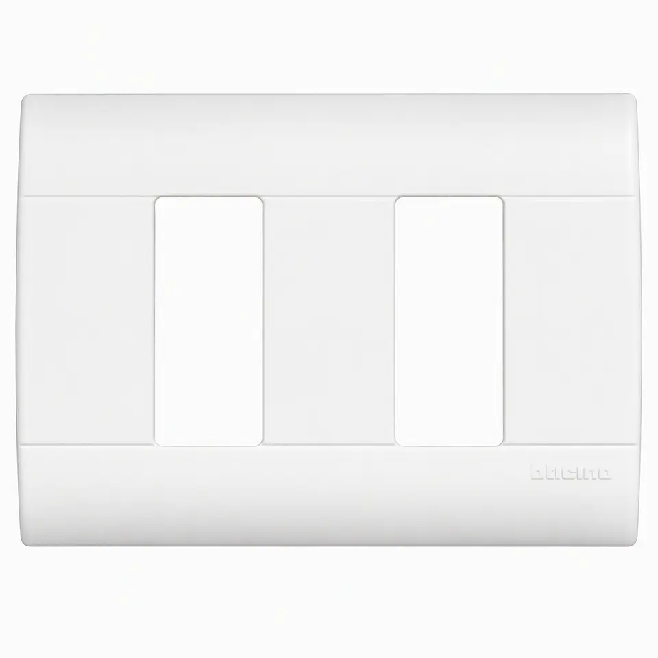 BTICINO EKE5N2BN (E5N2BN) – Placa Blanca de Resina con Chasis para 2 Módulos 1
