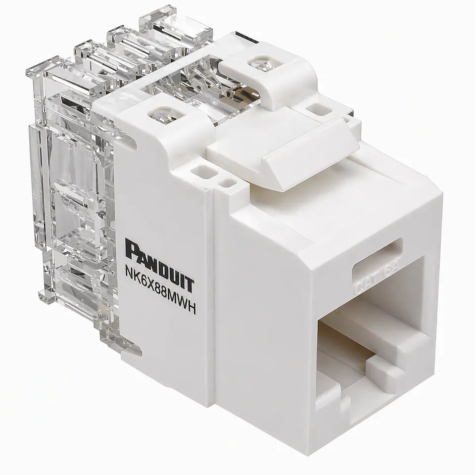 NK6X88MWH NETKEY Módulo Jack Keystone RJ45 Punchdown UTP CAT6A 1
