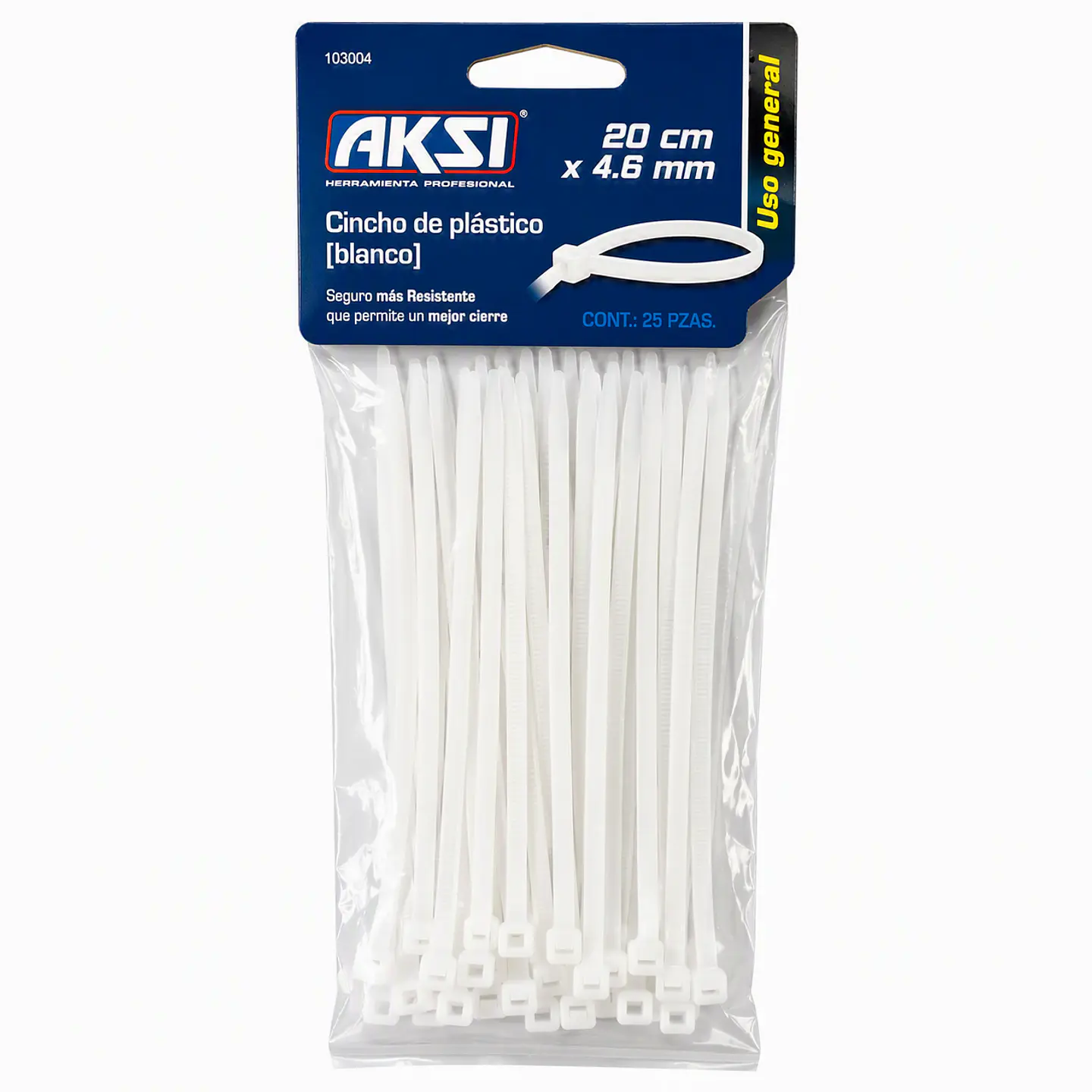 103004 AKSI - Cincho Plástico AKSI 20cm x 4.6mm Blanco 1