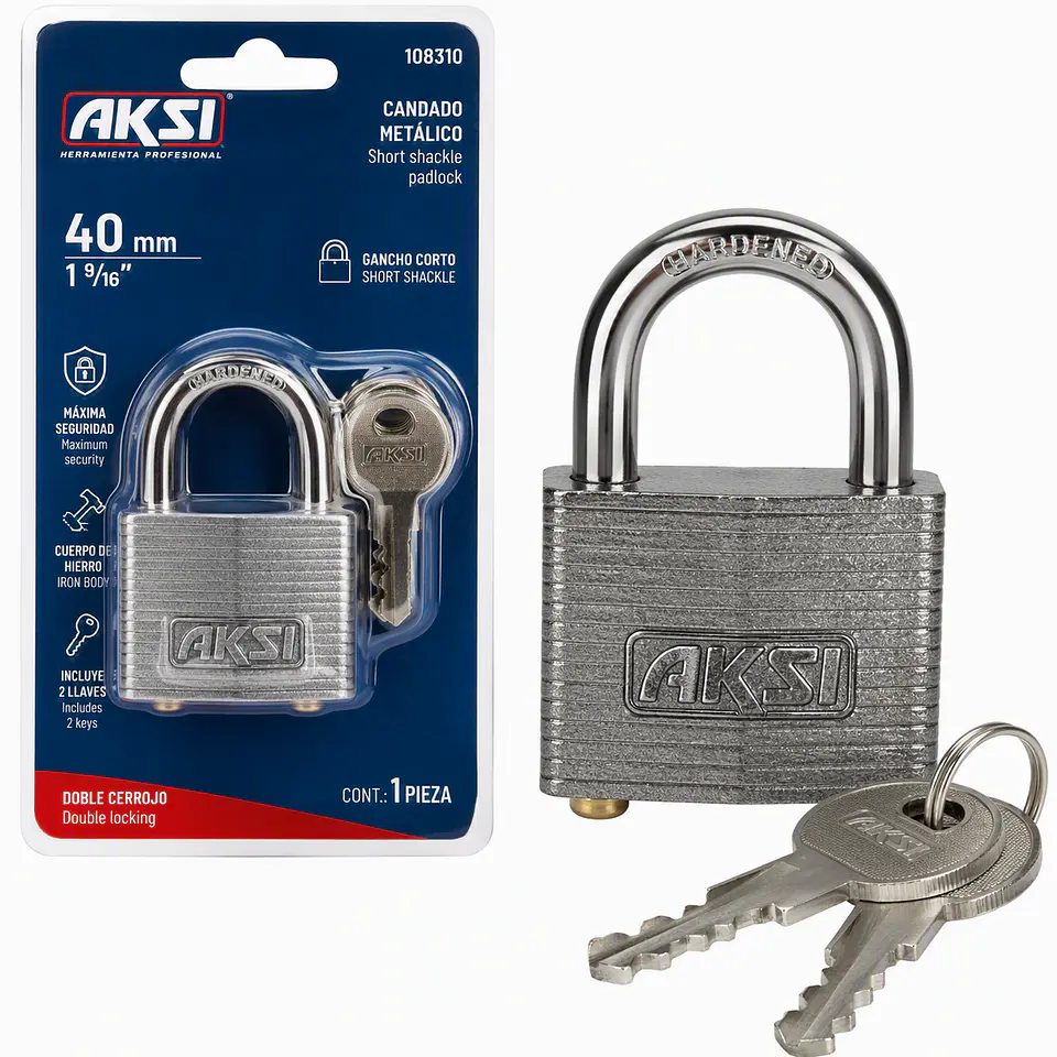 AKSI - 108310 Candado Metálico 40 mm AKSI | Seguridad Industrial 1