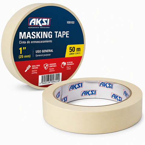 AKSI - 109103 Masking Tape 1" AKSI | Cinta Enmascaramiento