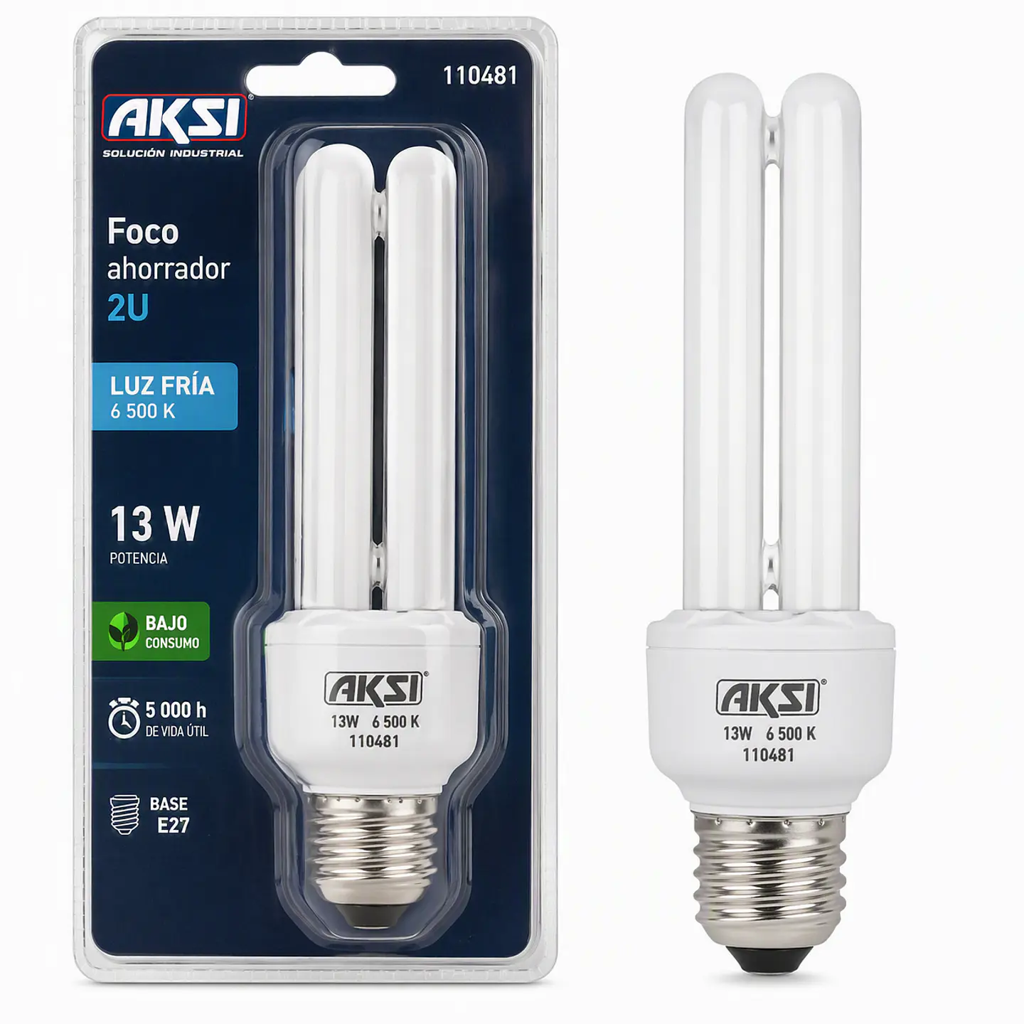 AKSI - Foco 2U 13W Luz Fría 5000 hrs | AKSI 1