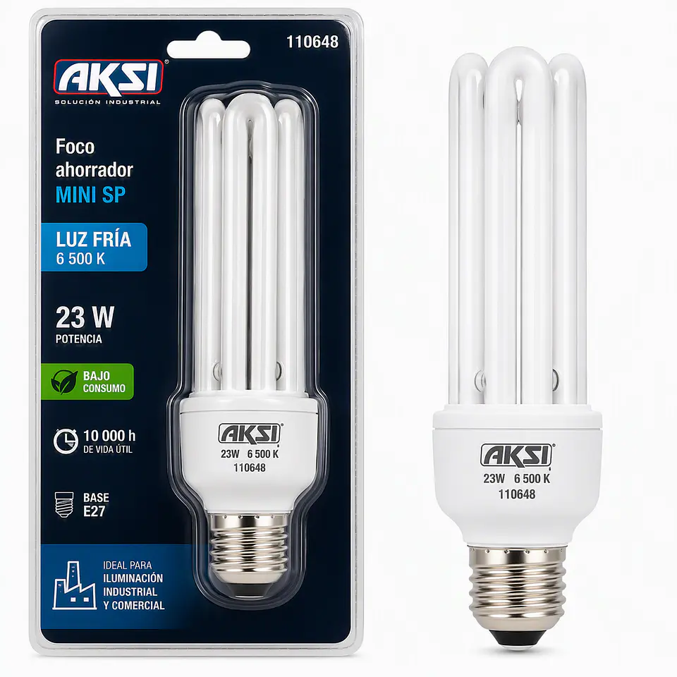 AKSI - 110648 Foco Mini SP 23W 10,000 hrs Luz Fría | AKSI 1
