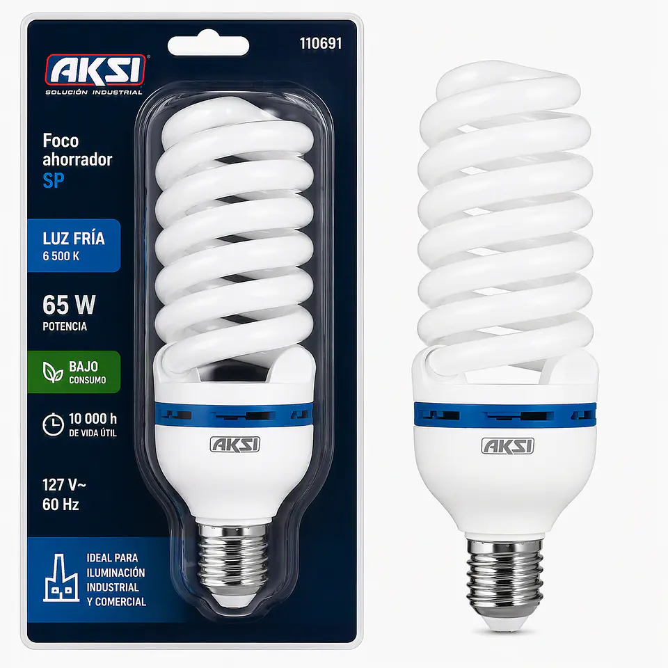 AKSI - 110691 Foco SP 65W 127V Luz Fría 10,000 hrs 1