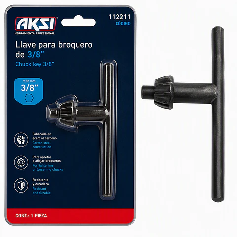 AKSI - 112211 Llave para broquero 3/8" AKSI
