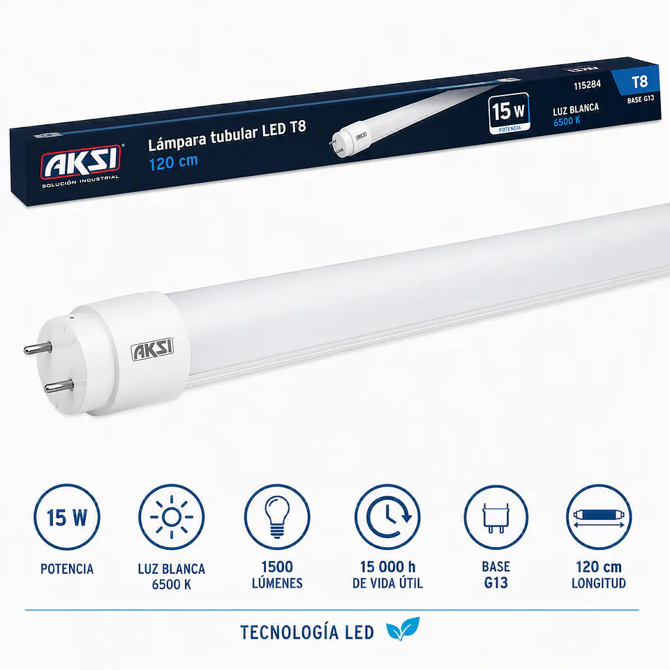AKSI - 115284 Lámpara LED T8 1200mm 15W | AKSI 1