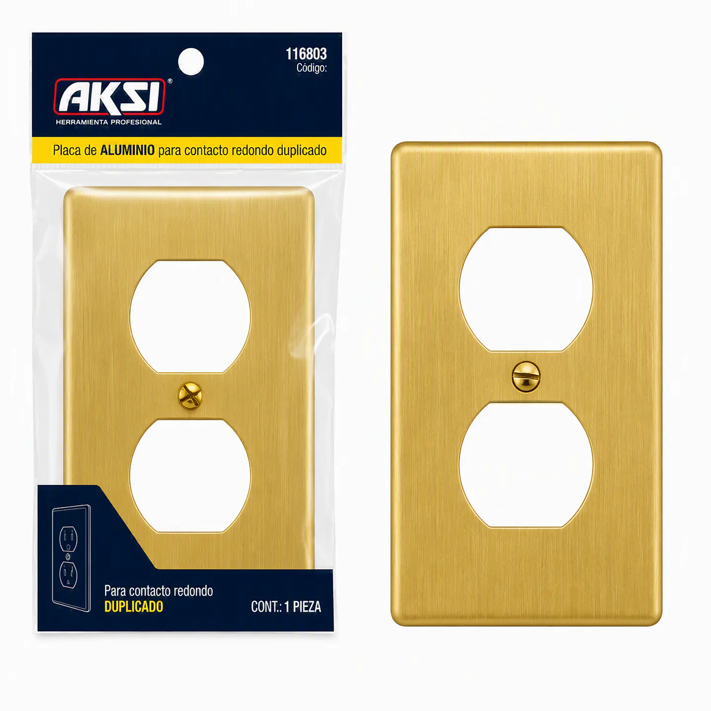 AKSI - 116803 Placa Aluminio Contacto Redondo Duplicado AKSI 1