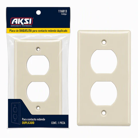 AKSI - 116813 Placa Baquelita Contacto Redondo Duplicado AKSI