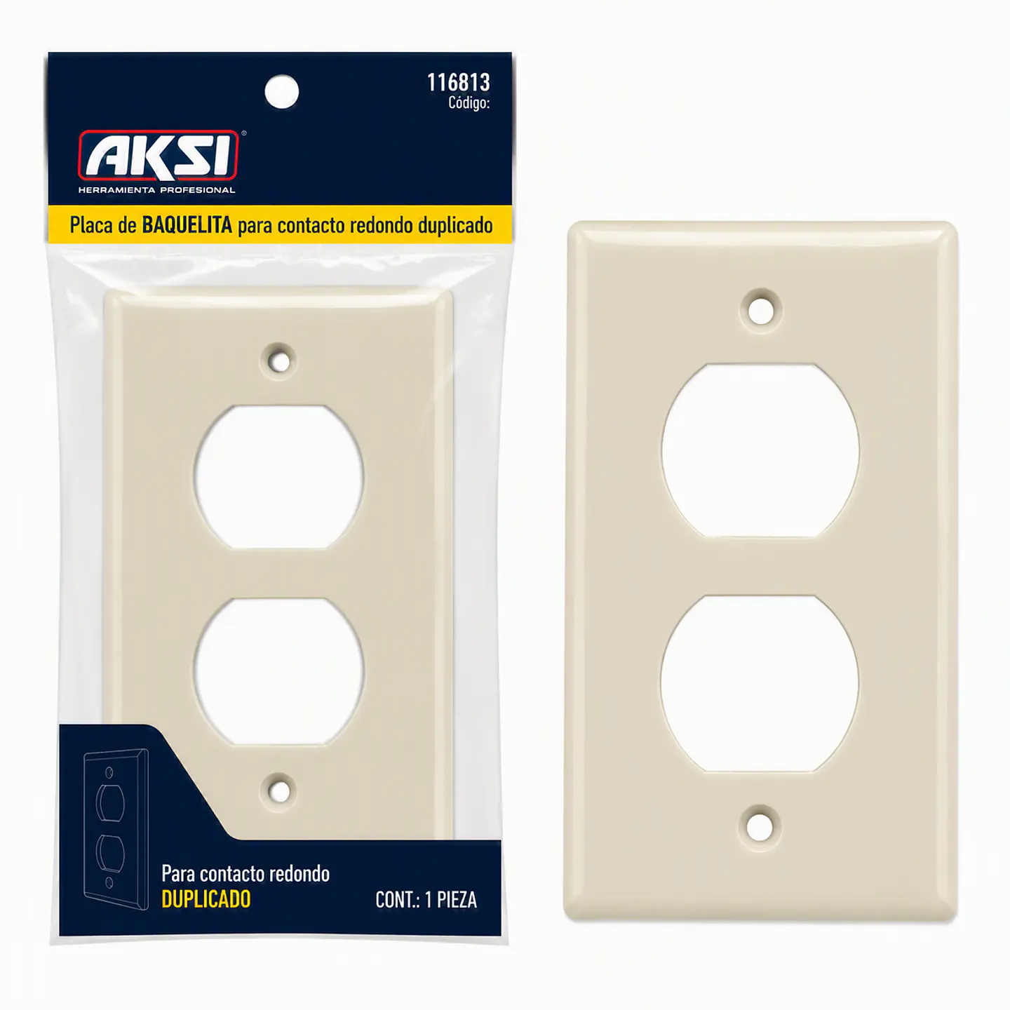 AKSI - 116813 Placa Baquelita Contacto Redondo Duplicado AKSI 1