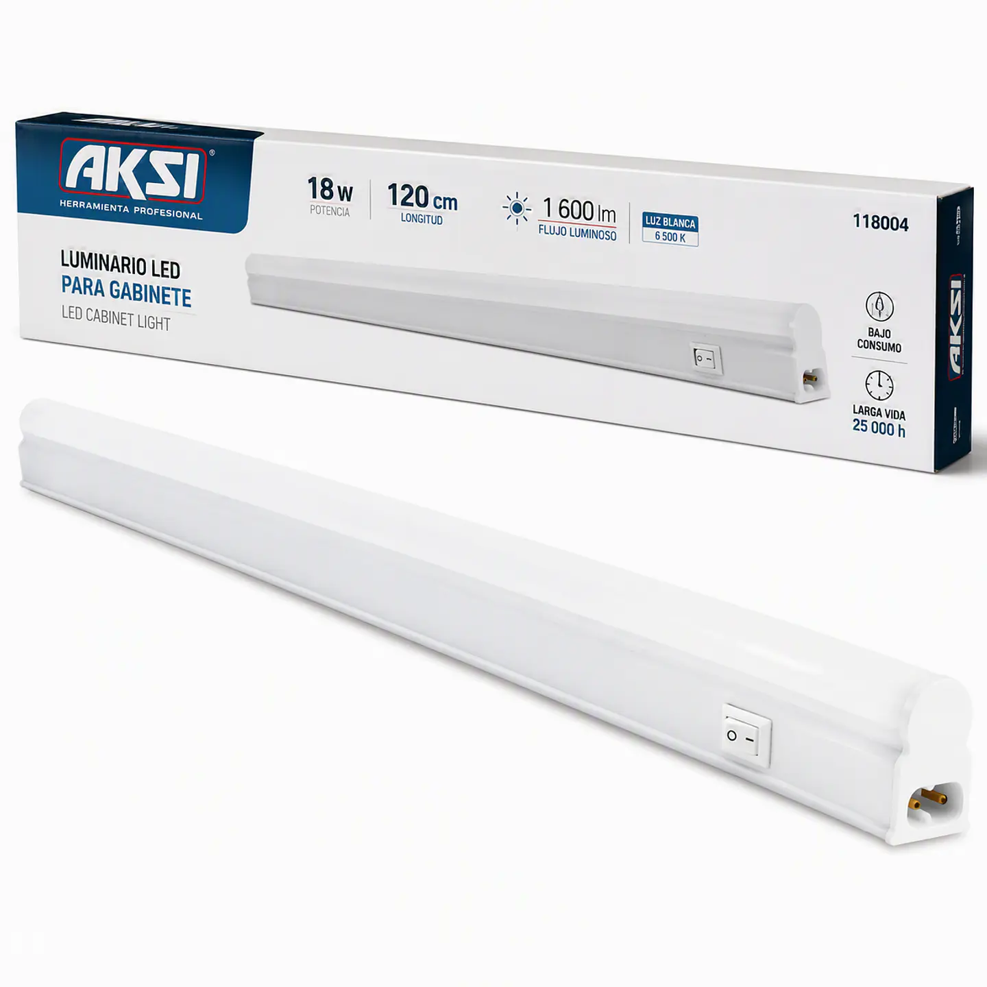 AKSI - 118004 Luminario LED 18W 120cm Gabinete AKSI 1