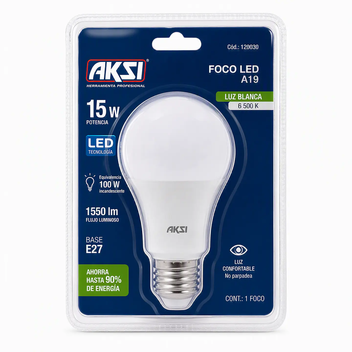 AKSI - 120030 Foco LED A19 15W Luz Blanca AKSI 1