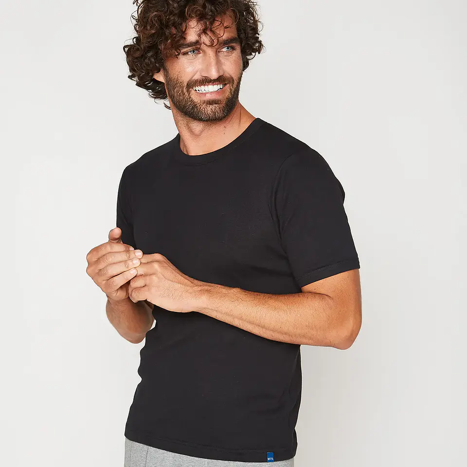 POLO MANGA CORTA CUELLO REDONDO NEGRO 1