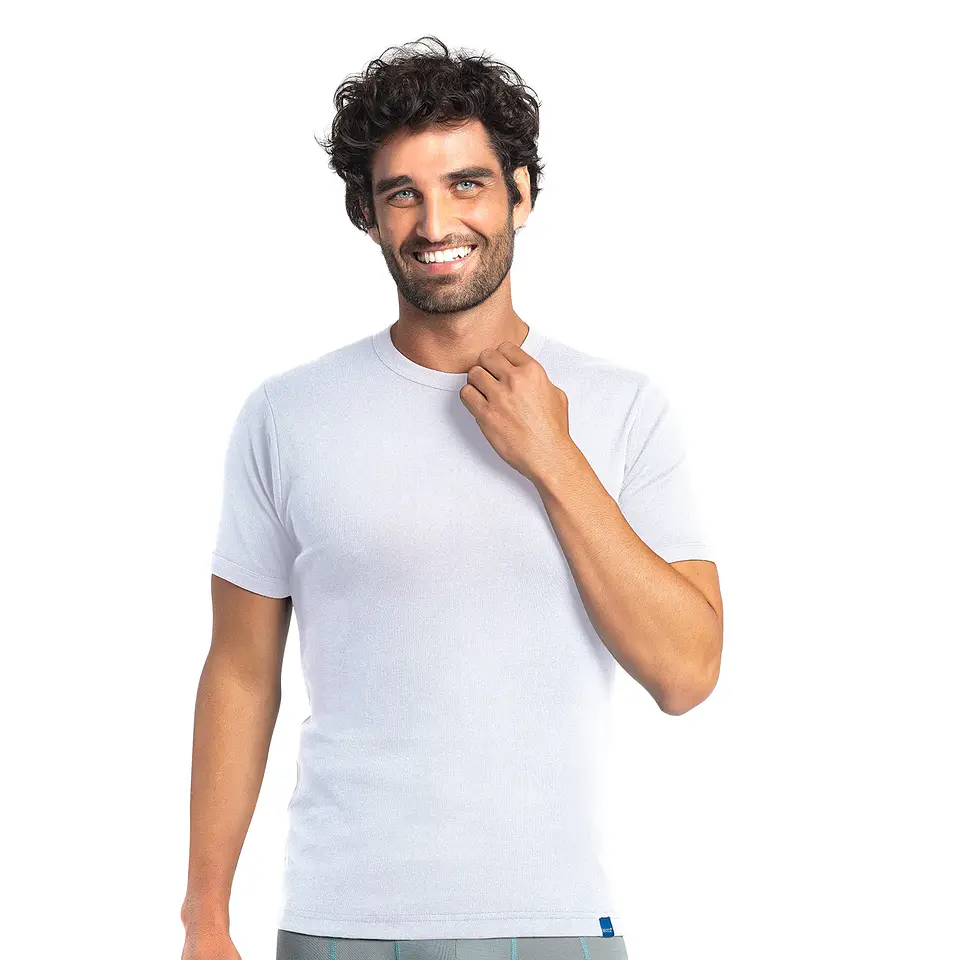 POLO MANGA CORTA CUELLO REDONDO BLANCO 1