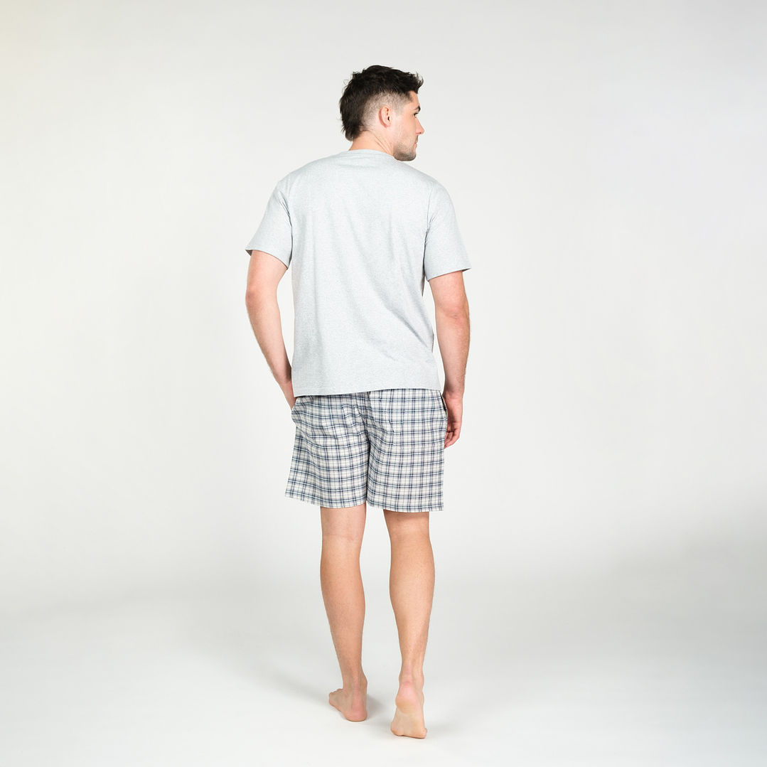 PIJAMA CORTO DISEÑO ALGODÓN GRIS MELANGE 2