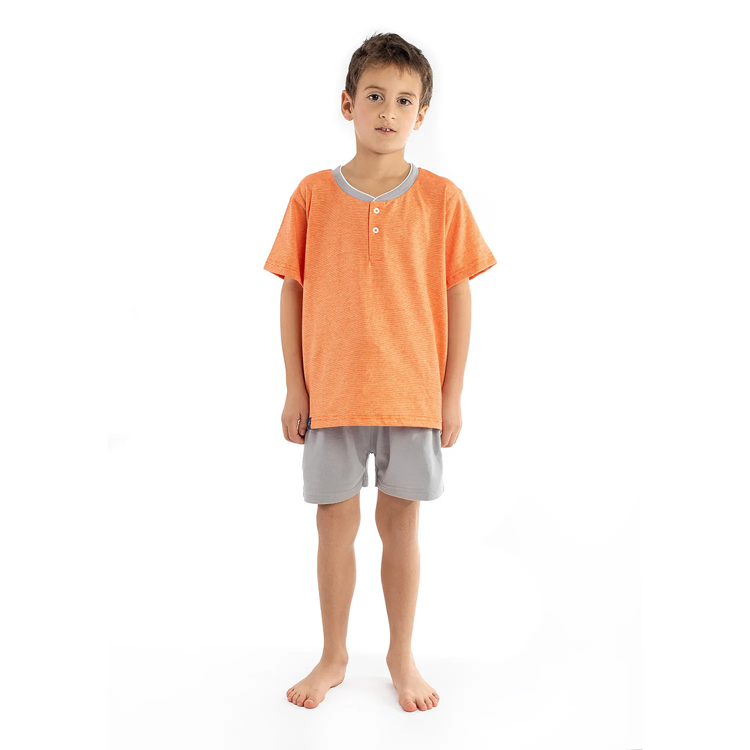 PIJAMA CORTO INFANTIL DISEÑO TEJIDO CORAL 1