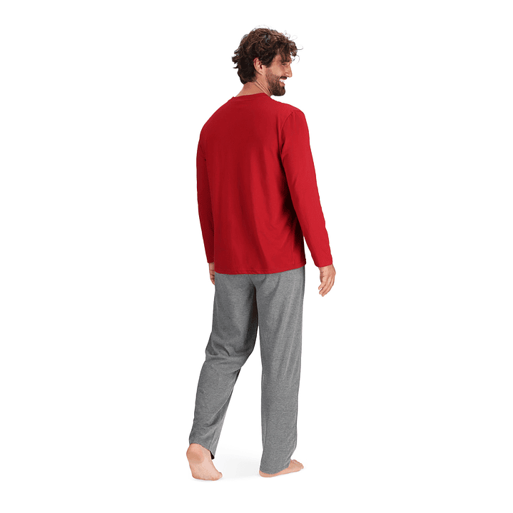 PIJAMA ALGODÓN BURDEO 3