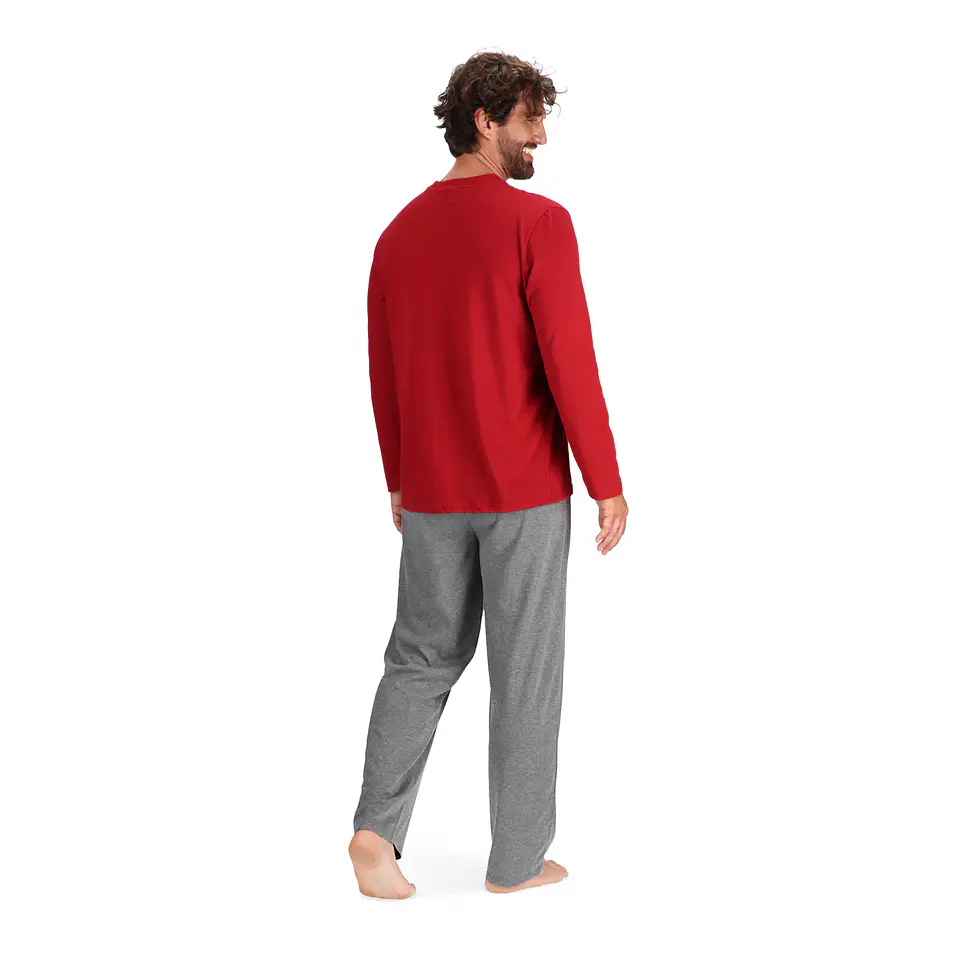 PIJAMA ALGODÓN BURDEO 3
