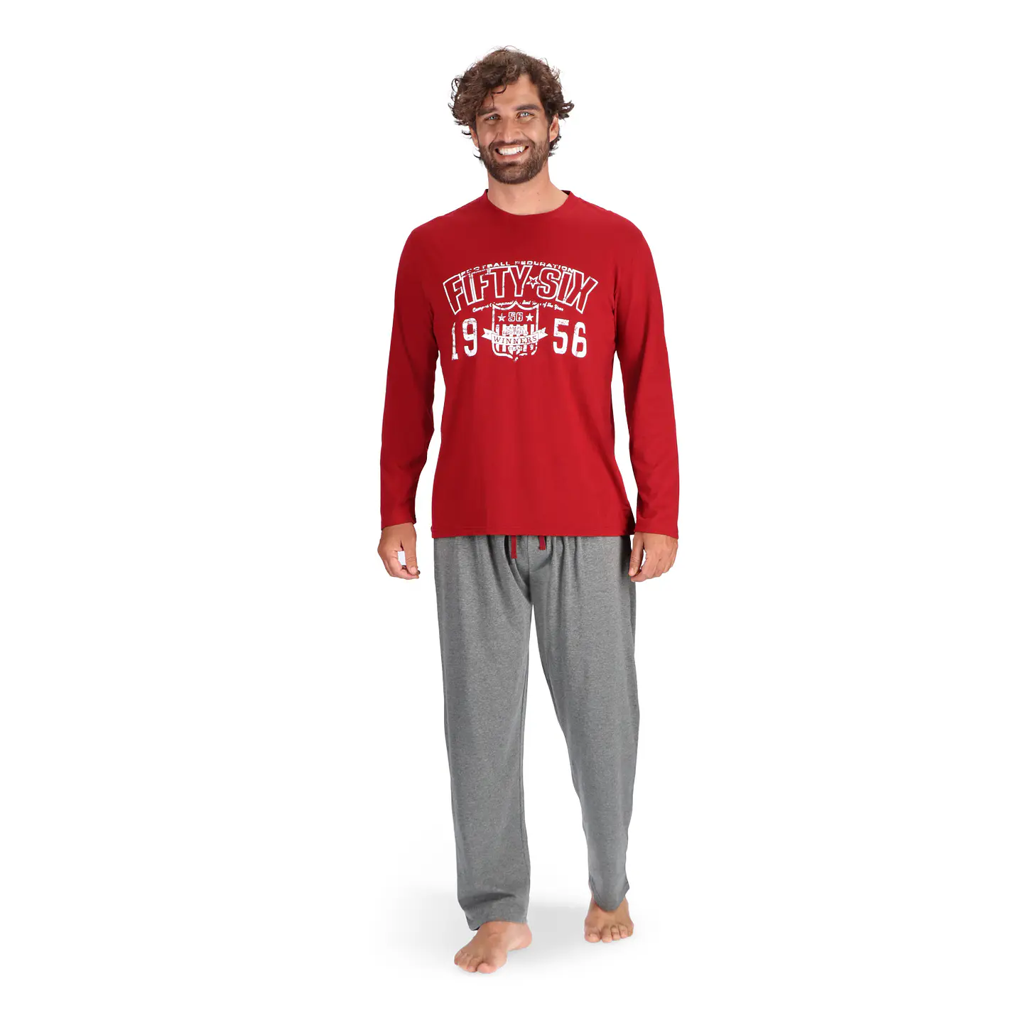 PIJAMA ALGODÓN BURDEO 1