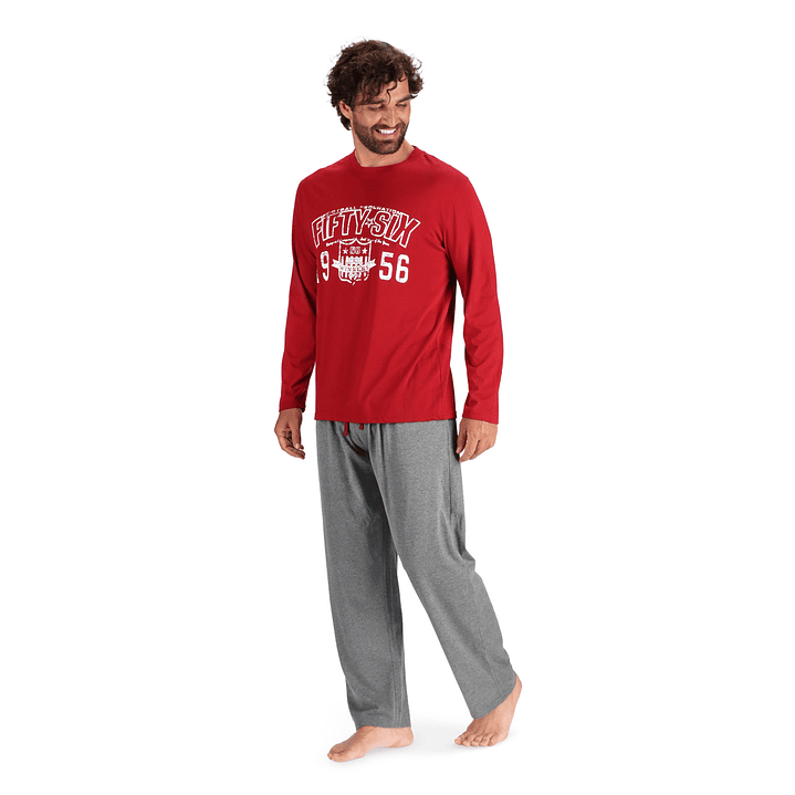 PIJAMA ALGODÓN BURDEO 2