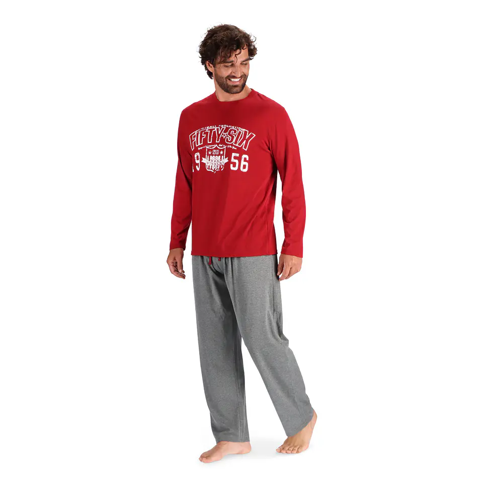 PIJAMA ALGODÓN BURDEO 2
