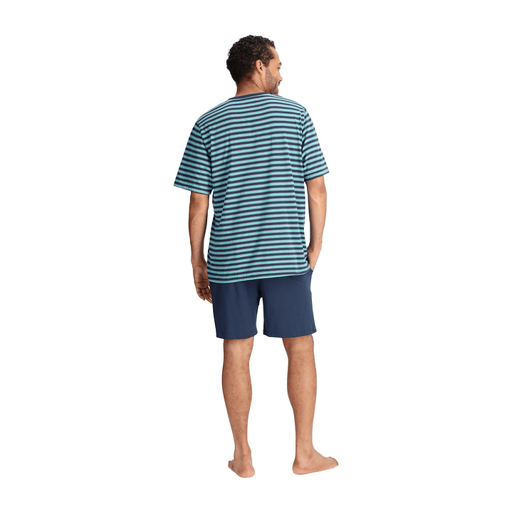 PIJAMA CORTO ALGODÓN AZUL 2