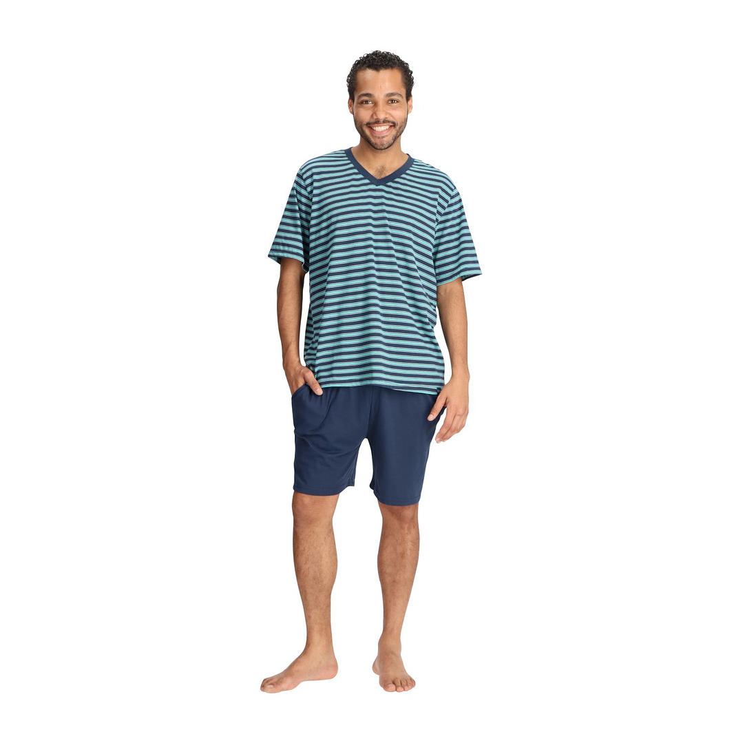 PIJAMA CORTO ALGODÓN AZUL 1