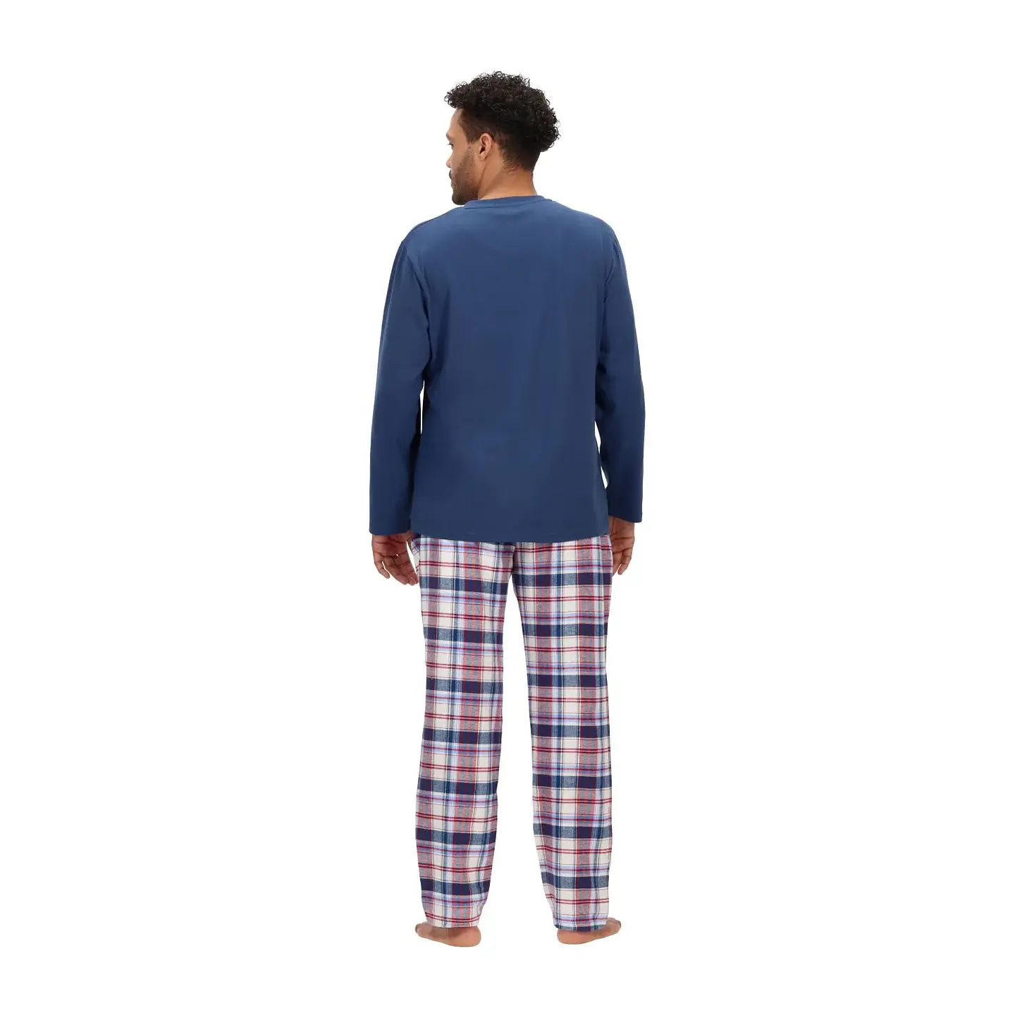 PIJAMA LARGO ALGODÓN AZUL 2
