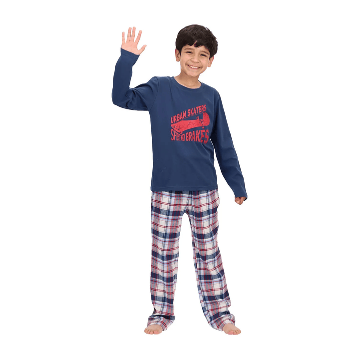 PIJAMA LARGO JUVENIL AZUL 1
