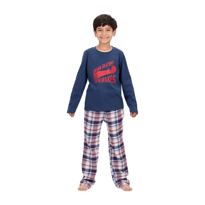 PIJAMA LARGO JUVENIL AZUL 2