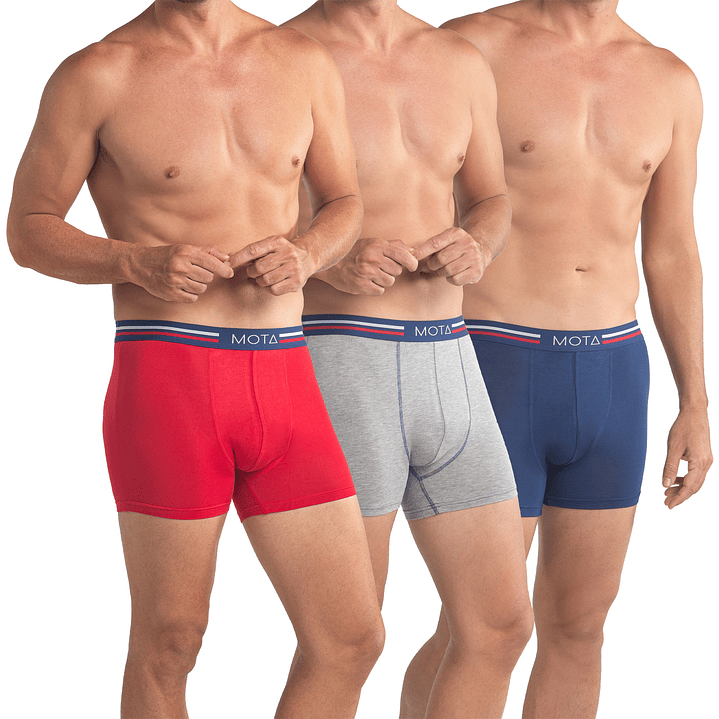 BÓXER MEDIO MODAL PACK 3 AZUL 1