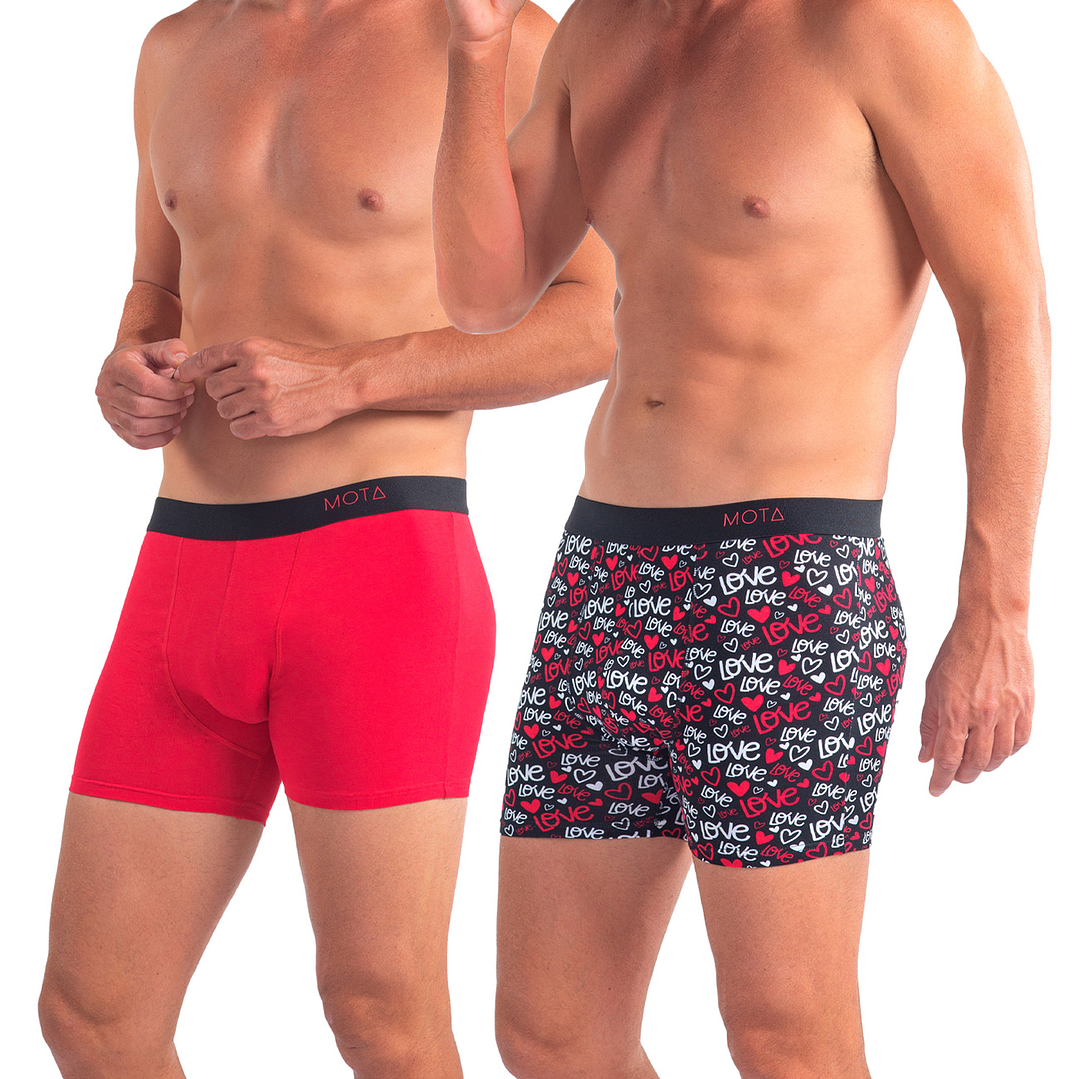 BÓXER MEDIO PACK 2 ROJO 2