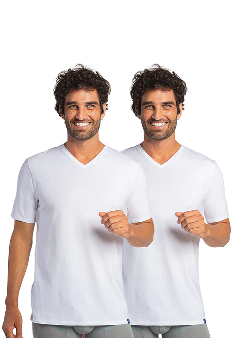 POLO MANGA CORTA PACK 2 ALGODÓN BLANCO