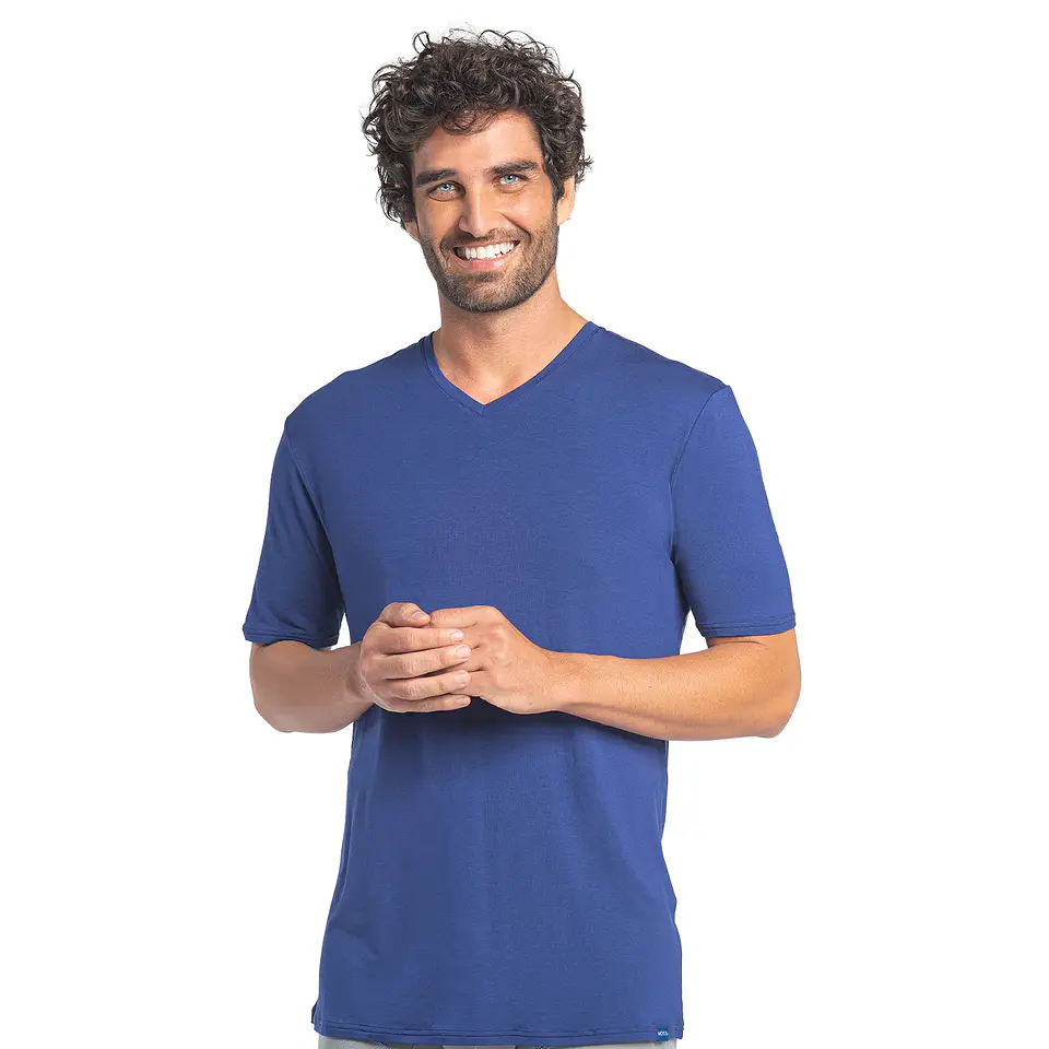 POLO MANGA CORTA CUELLO V PACK 2 ALGODÓN SURTIDO AZUL 3