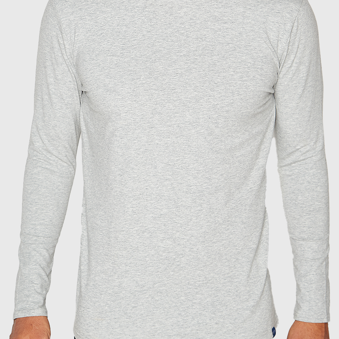 POLO MANGA LARGA GRIS MELANGE 1