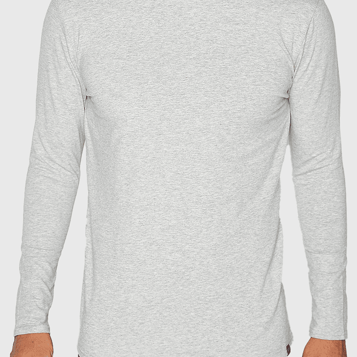 POLO MANGA LARGA GRIS MELANGE 1