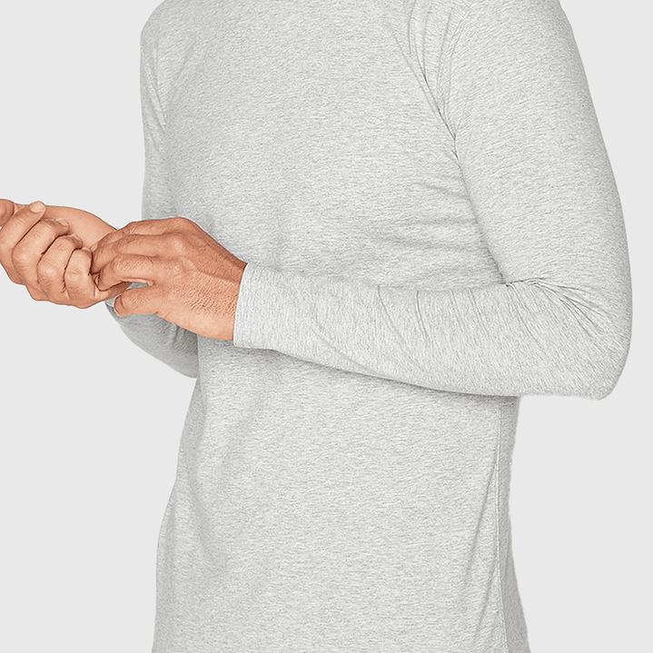 POLO MANGA LARGA GRIS MELANGE 3