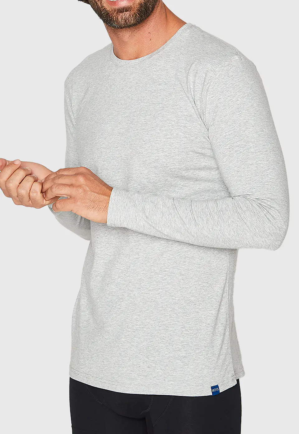 POLO MANGA LARGA ALGODÓN GRIS MELANGE 3