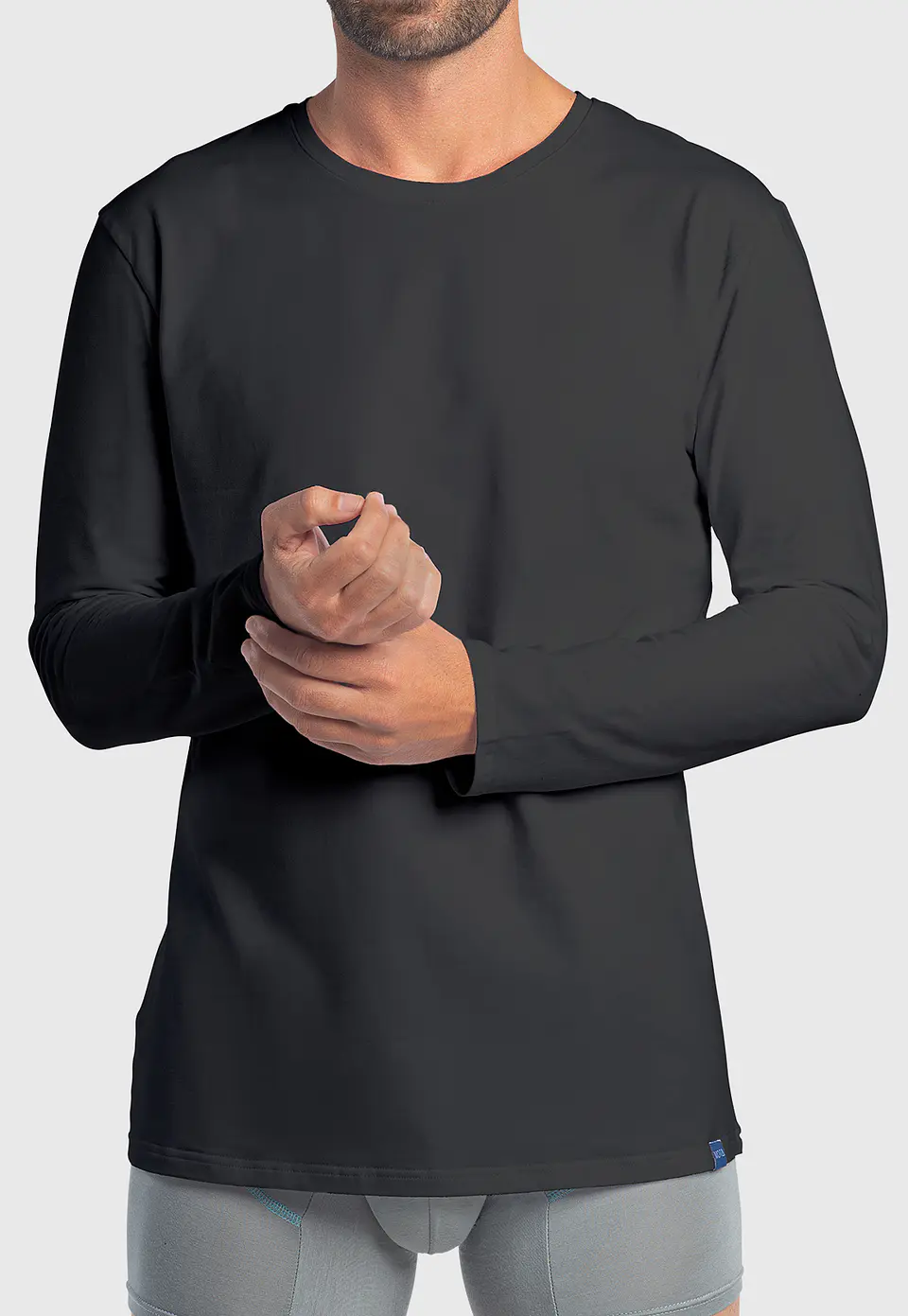 POLO MANGA LARGA ALGODÓN NEGRO 1