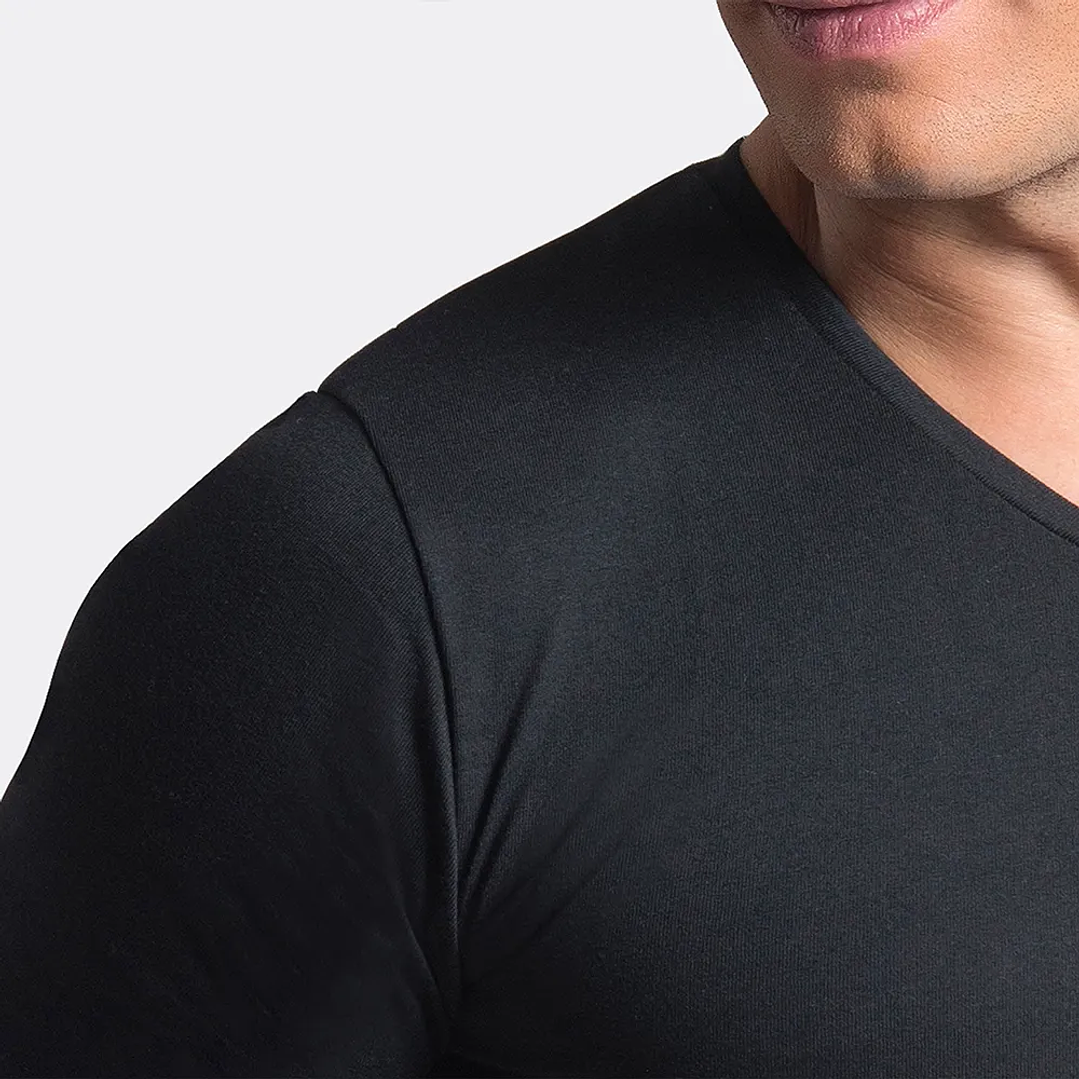 POLO MANGA CORTA BAMBÚ NEGRO 4