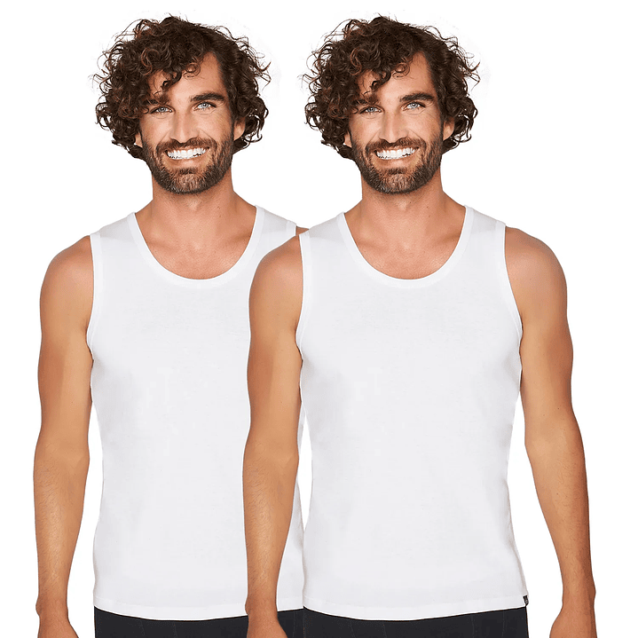 POLO SIN MANGA PACK 2 ALGODÓ BLANCO 1