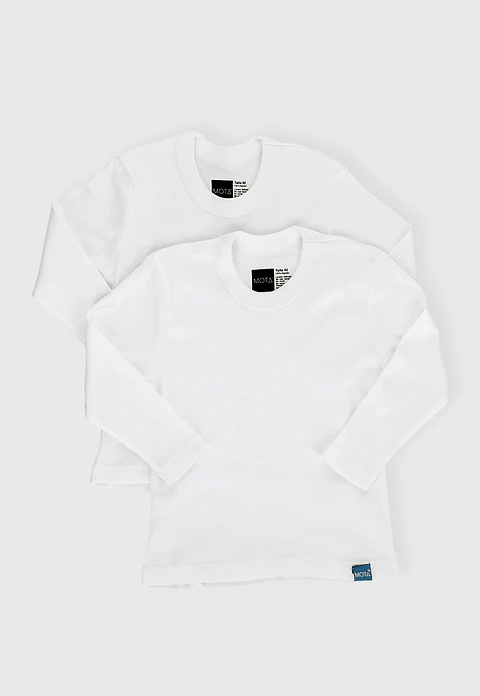 POLO MANGA LARGA PACK 2 BLANCO